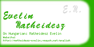 evelin matheidesz business card